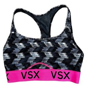 VSX Sport Black and Pink Sports Bra Small